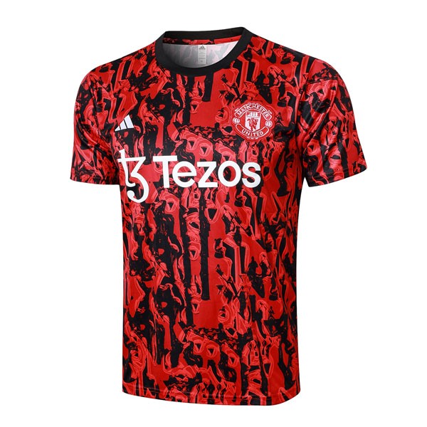 Camiseta Entrenamiento Manchester United 2024 Rojo Negro